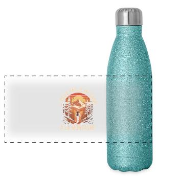J’PEUX PAS JE ME BARRE À LA MONTAGNE - Gourde isotherme panoramique pailletée 500 ml - paillettes bleues - Devant