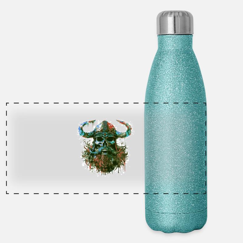 Viking Skull Panoramic Glitter Thermal Bottle 500 ml