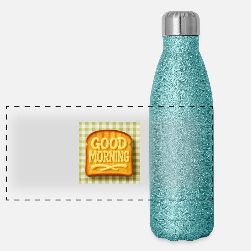 Good morning toast mit Butter Panorama Glitzer Isolierflasche 500 ml