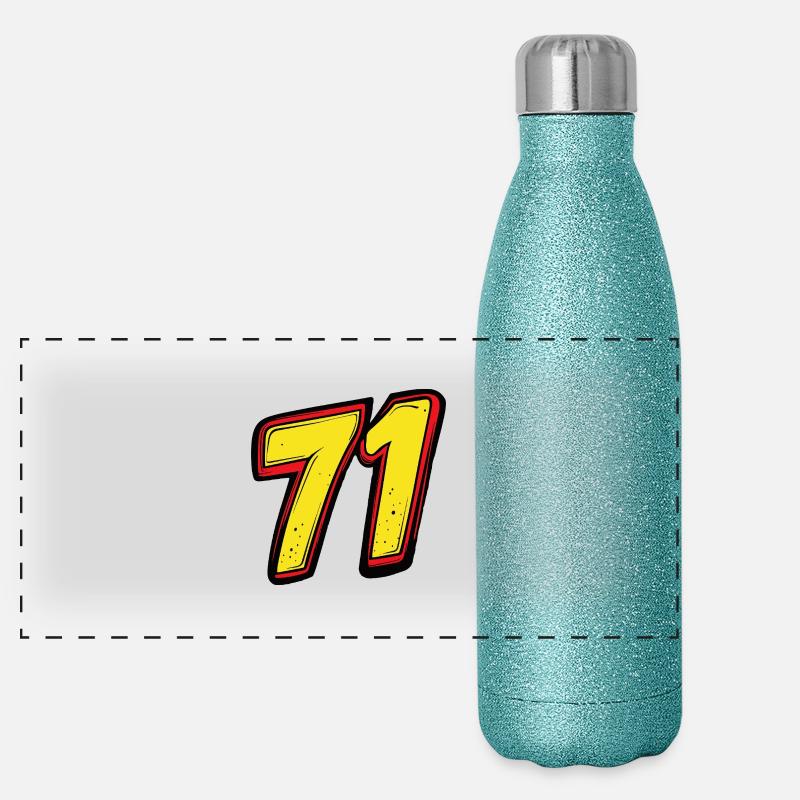 71 Zahl Comic Panorama Glitzer Isolierflasche 500 ml