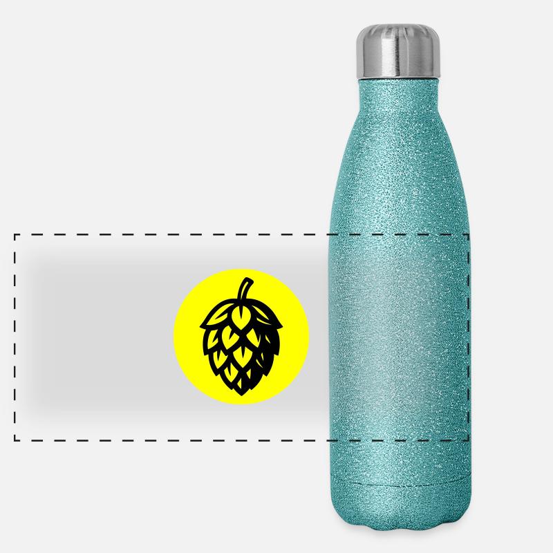 Symbole du houblon Gourde isotherme panoramique pailletée 500 ml