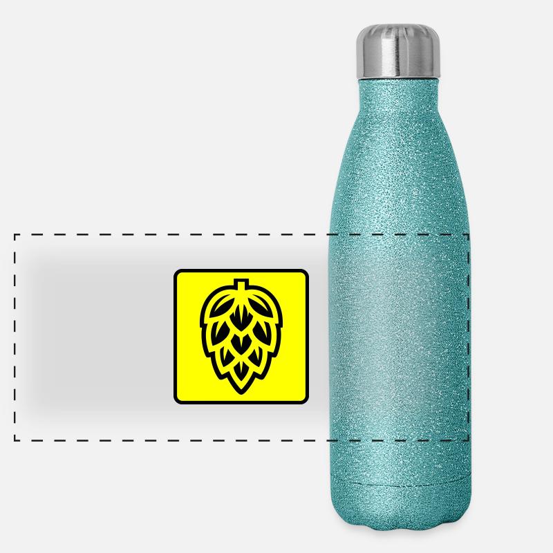 Hops Symbol Barley Malt Panoramic Glitter Thermal Bottle 500 ml
