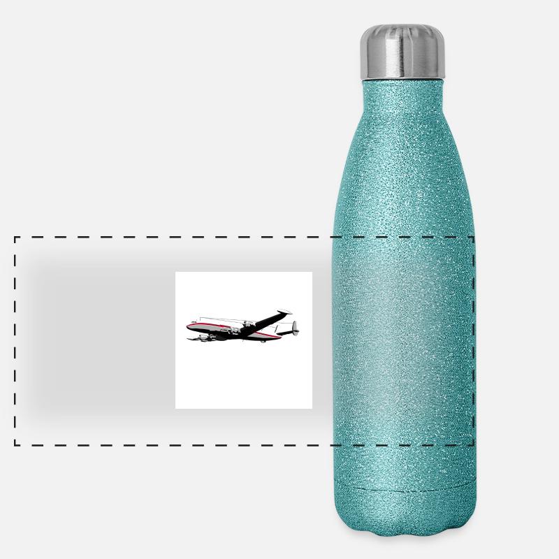 Flugzeug Panorama Glitzer Isolierflasche 500 ml