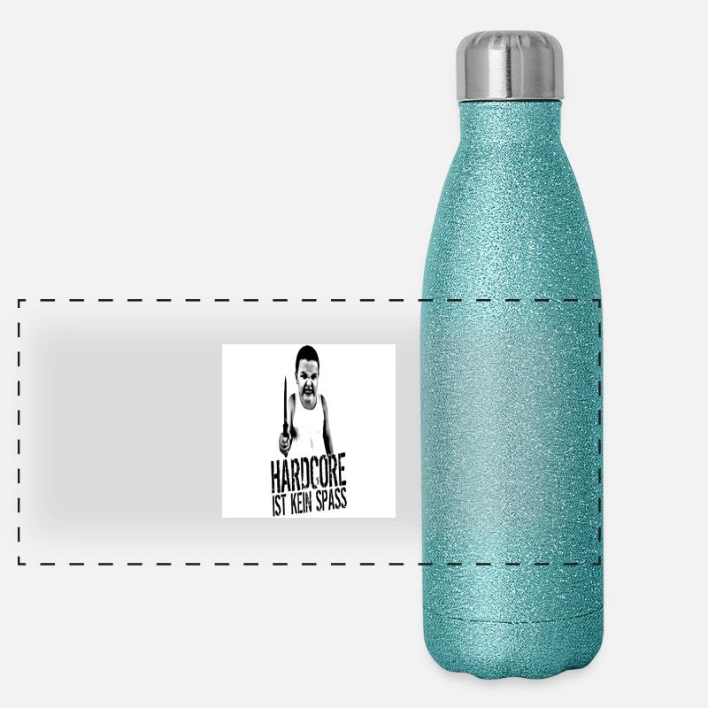 Hardcore is kein spass Panorama Glitzer Isolierflasche 500 ml