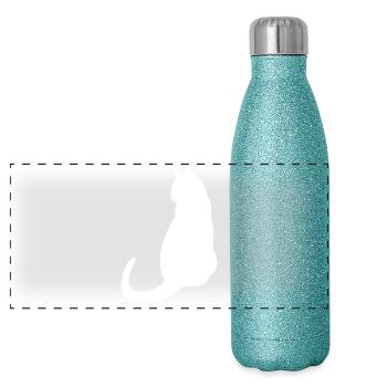 Poussins chat chats chat chats - Gourde isotherme panoramique pailletée 500 ml - paillettes bleues - Devant