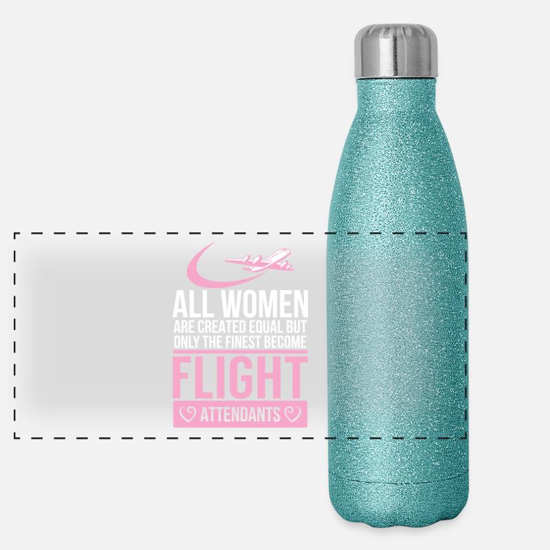Flight attendant - Flugbegleiterin - Stewardess - Panorama Glitzer Isolierflasche 500 ml