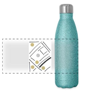 Sugar - Panoramic Glitter Thermal Bottle 500 ml - blue glitter - Front