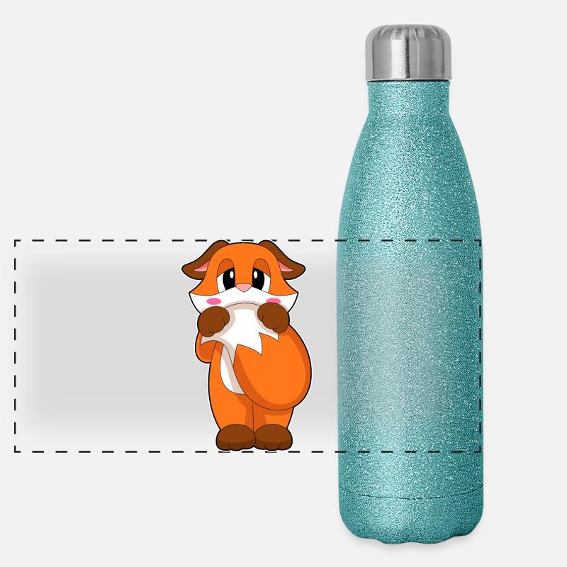 Renard mignon Gourde isotherme panoramique pailletée 500 ml