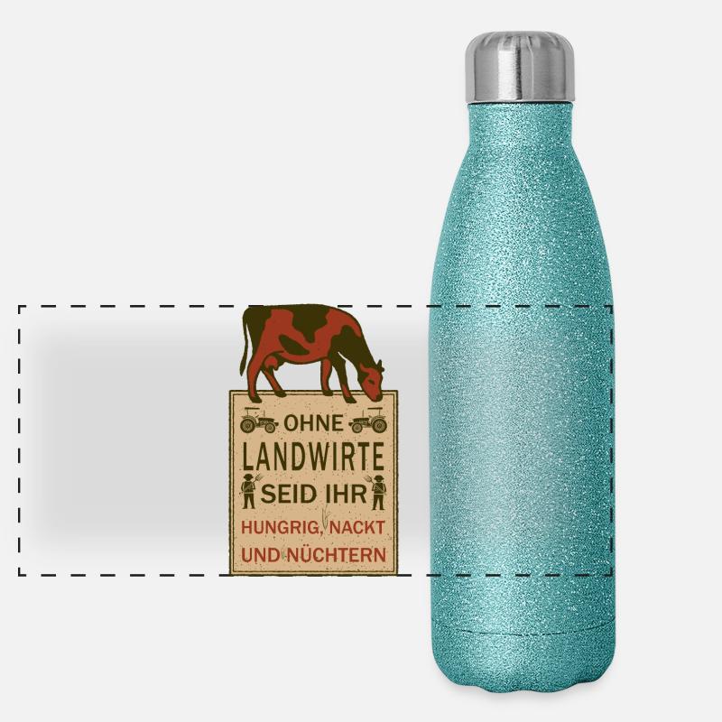 Sans agriculteurs, vous êtes... Gourde isotherme panoramique pailletée 500 ml