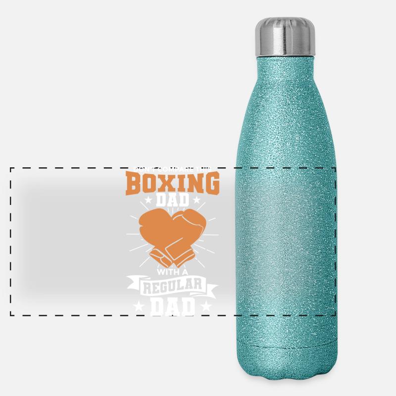 Never underestimate a boxer father Panoramic Glitter Thermal Bottle 500 ml