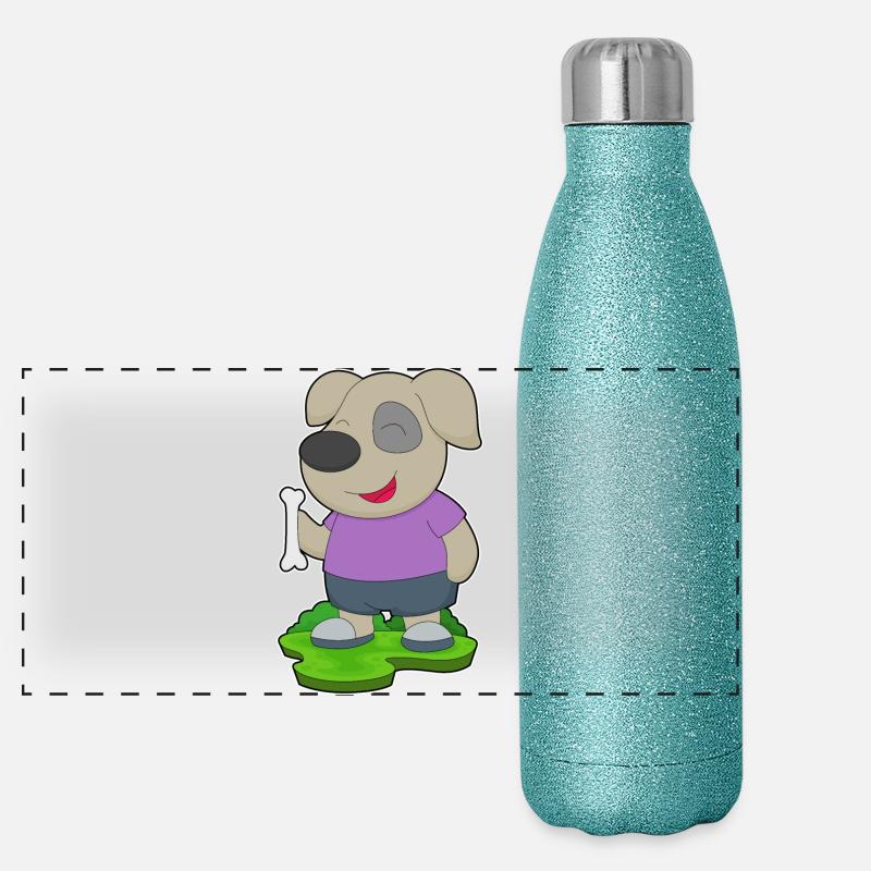 Hund Knochen Panorama Glitzer Isolierflasche 500 ml