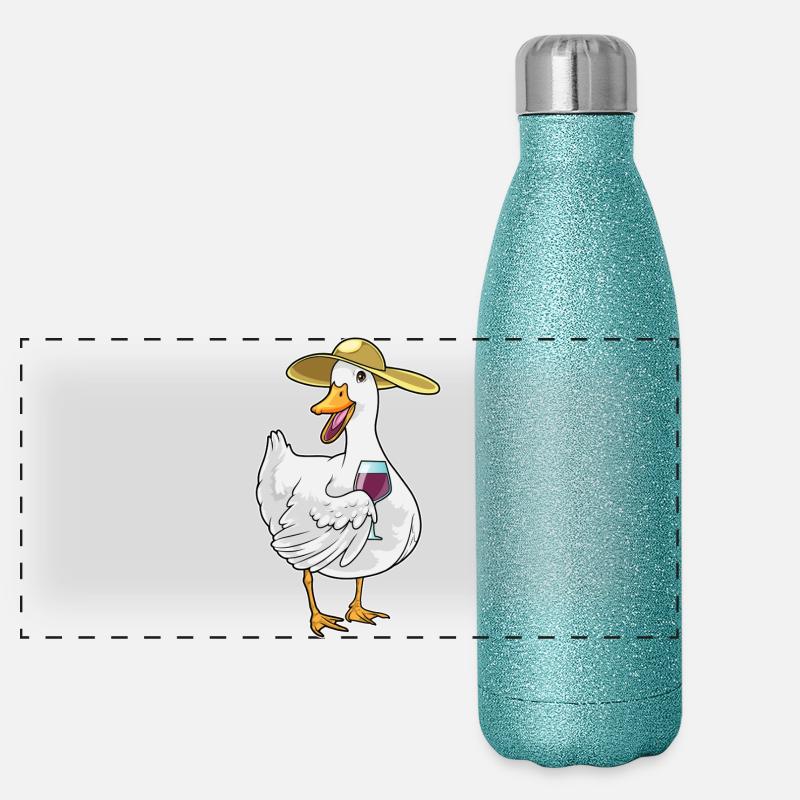 Duck red wine Panoramic Glitter Thermal Bottle 500 ml