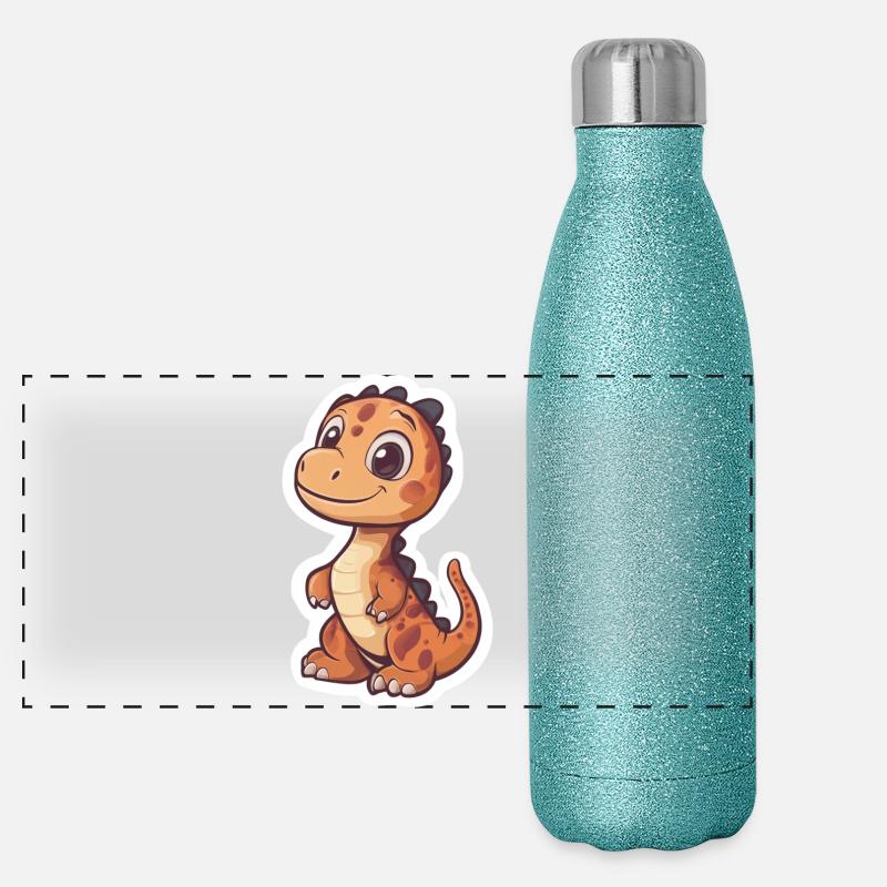 Dinosaure Gourde isotherme panoramique pailletée 500 ml