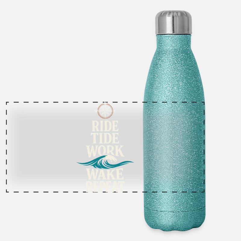 Seemannschaftsgeschenk Für Deckhand Ocean Work Panorama Glitzer Isolierflasche 500 ml