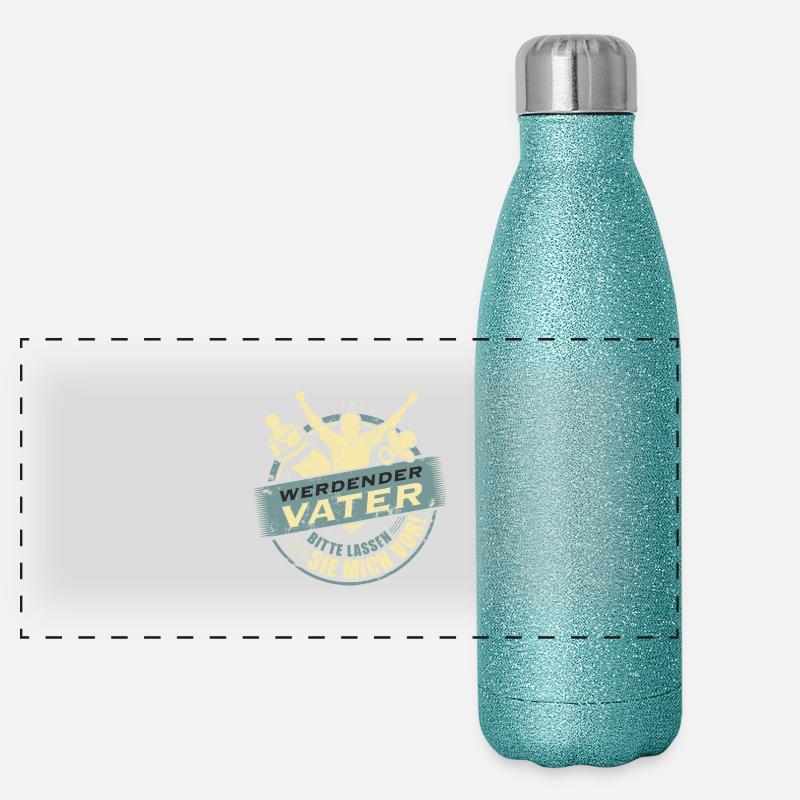 Family Design werdender Vater Farbset 3 Panorama Glitzer Isolierflasche 500 ml