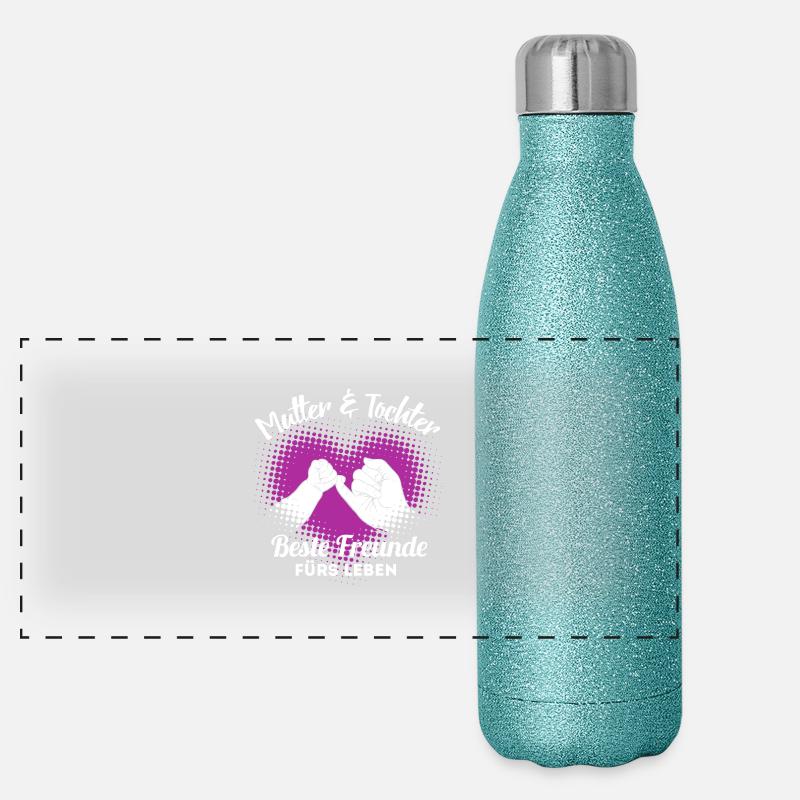 Mutter Tochter Beste Freunde Muttertag Panorama Glitzer Isolierflasche 500 ml