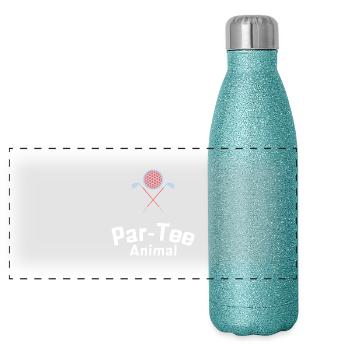 Par-Tee Animal - Gourde isotherme panoramique pailletée 500 ml - paillettes bleues - Devant
