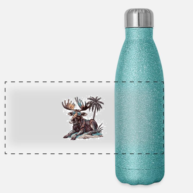 Palmier de l’île Moose Gourde isotherme panoramique pailletée 500 ml