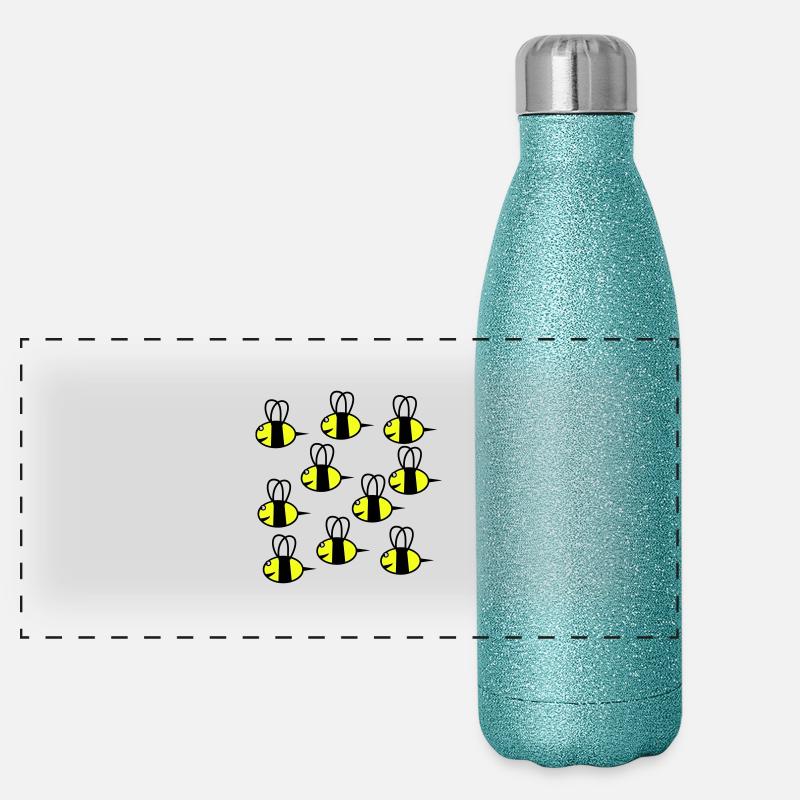 essaim d'abeilles amicales Gourde isotherme panoramique pailletée 500 ml