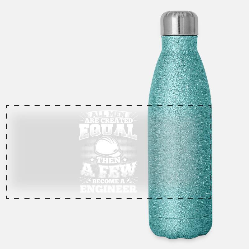 Funny Engineer Engineering Shirt All Men Equal Panorama Glitzer Isolierflasche 500 ml
