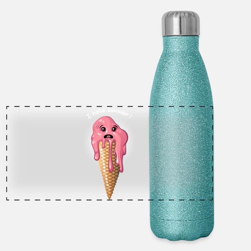 I hate summer Panorama Glitzer Isolierflasche 500 ml