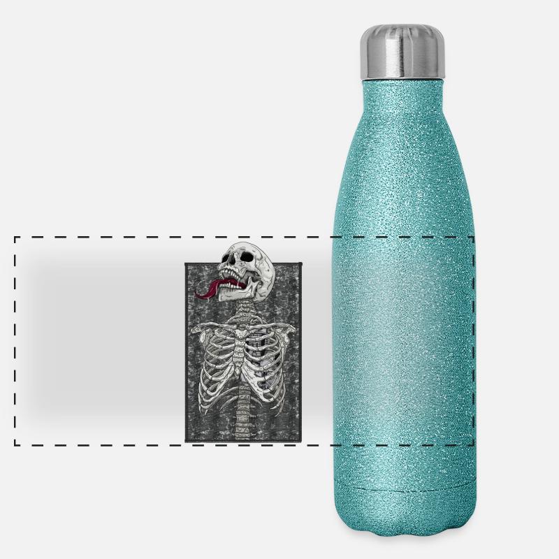 Skeleton Motor Heart Panoramic Glitter Thermal Bottle 500 ml