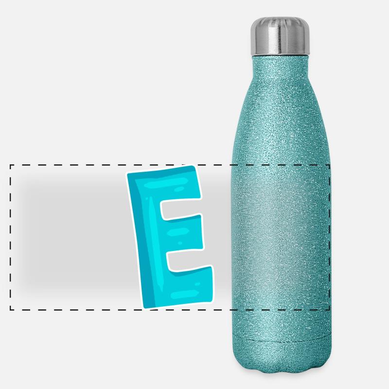 Letter E Initial Letter Characters Panoramic Glitter Thermal Bottle 500 ml