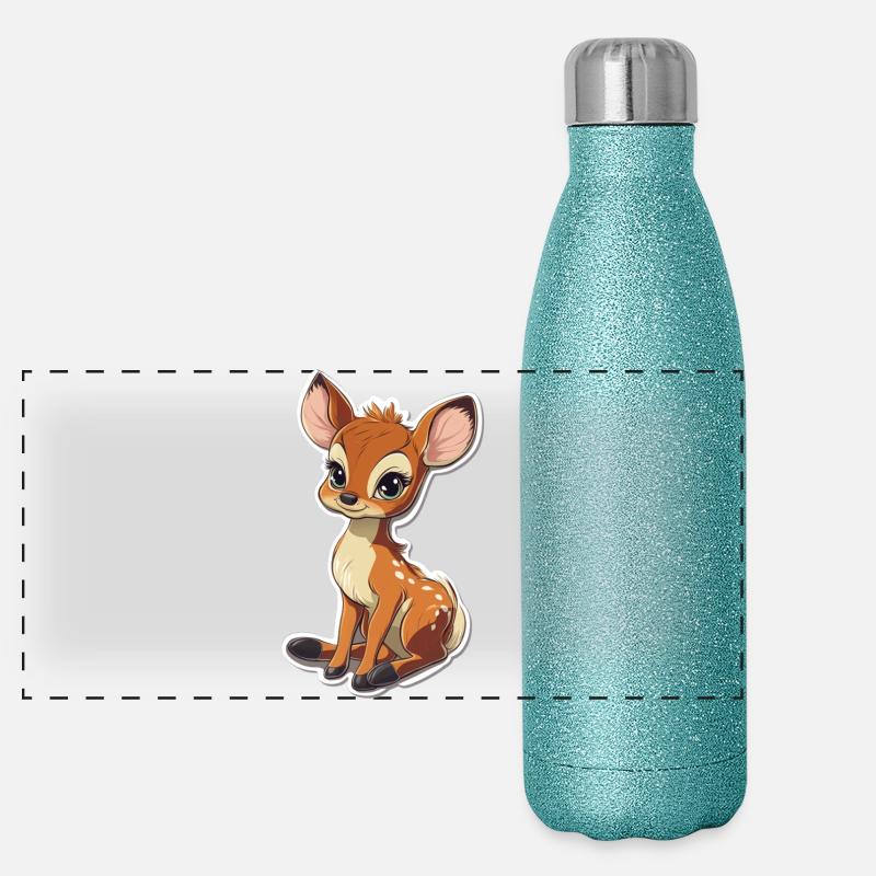 Reh Panorama Glitzer Isolierflasche 500 ml