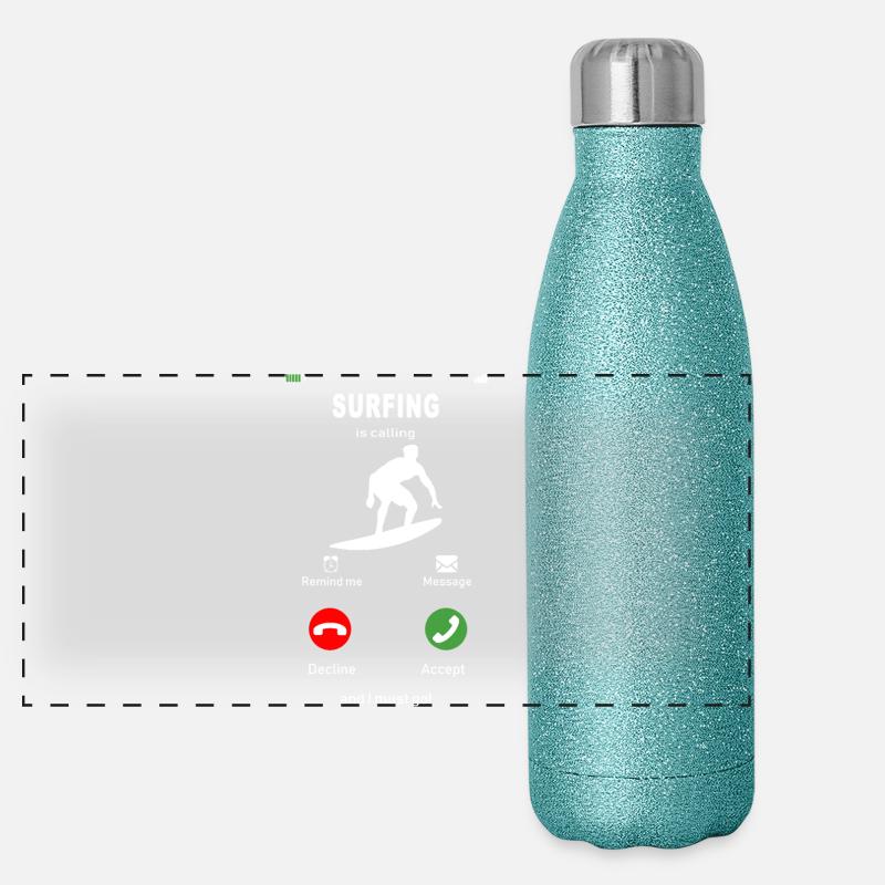 surfing is calling Panorama Glitzer Isolierflasche 500 ml
