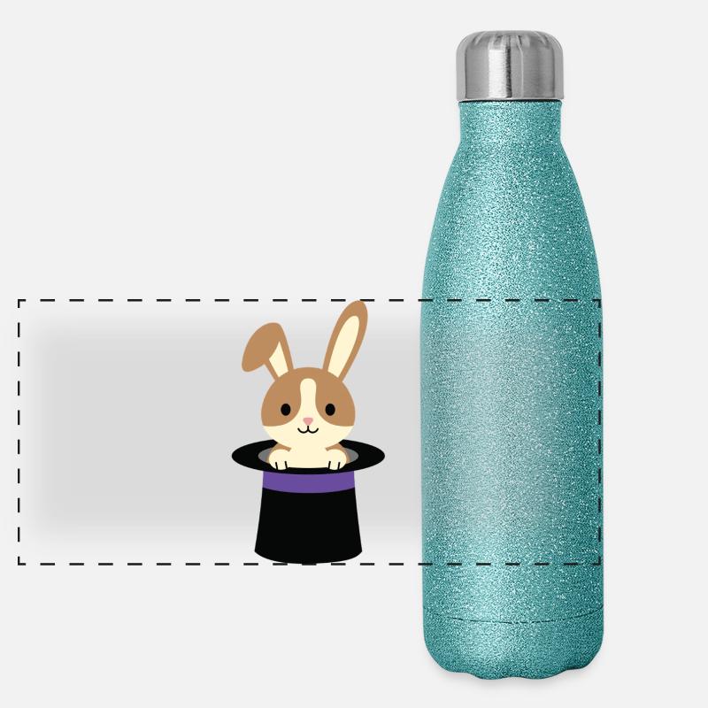 Le Lapin du Chapeau du Magicien Gourde isotherme panoramique pailletée 500 ml