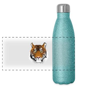 Big tiger - Gourde isotherme panoramique pailletée 500 ml - paillettes bleues - Devant