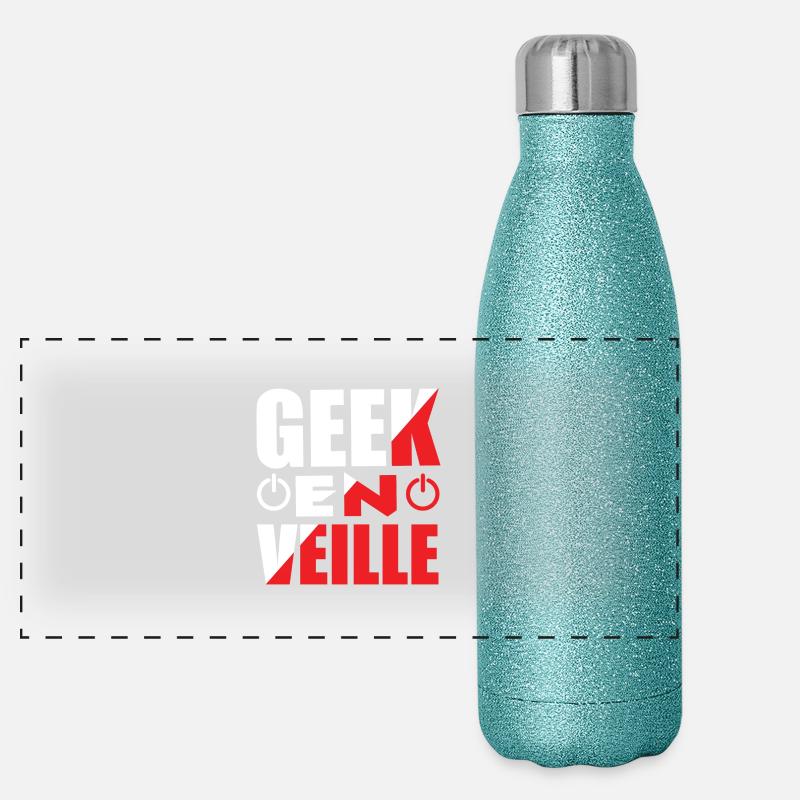 "Geek en veille" Gourde isotherme panoramique pailletée 500 ml
