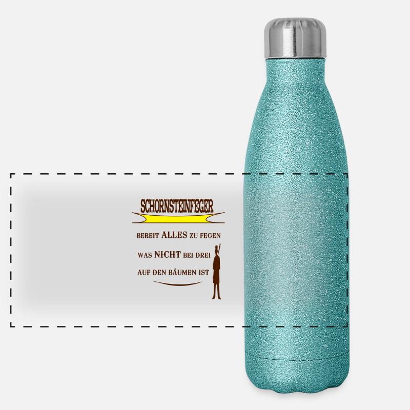 Schornsteinfeger Panorama Glitzer Isolierflasche 500 ml