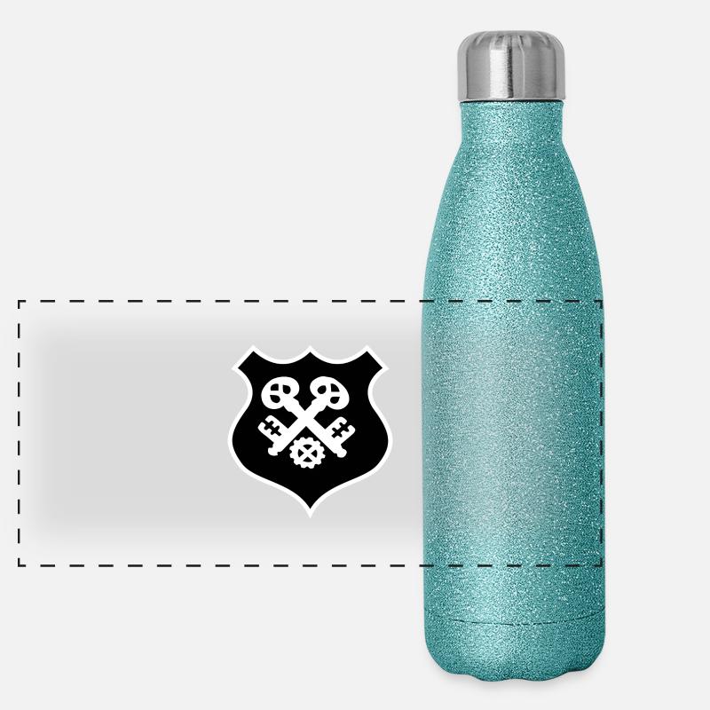 Zunftsymbold Schlosser Panorama Glitzer Isolierflasche 500 ml