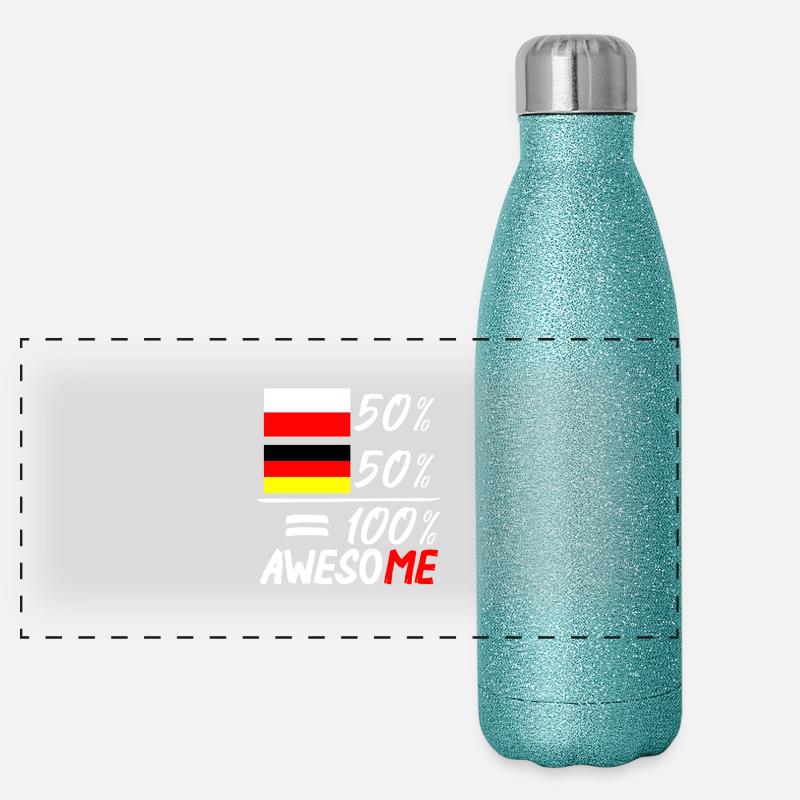 50% Polnisch 50% Deutsch Panorama Glitzer Isolierflasche 500 ml