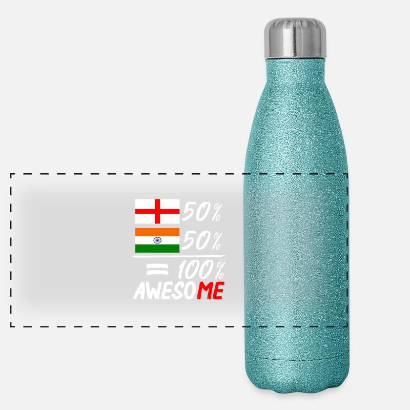 Half English Half Indian Gourde isotherme panoramique pailletée 500 ml