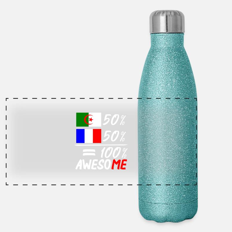 Moitié Français moitié Algérien Panorama Glitzer Isolierflasche 500 ml