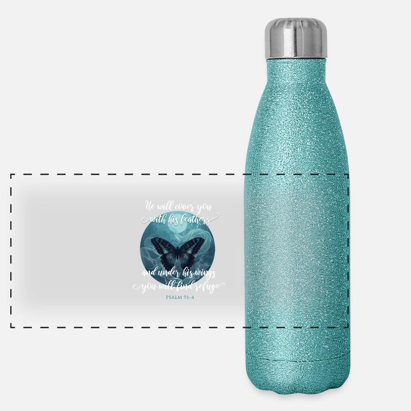 Chrétien Citation Bible Verset Religieux Gourde isotherme panoramique pailletée 500 ml