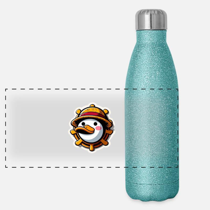 Duck with Straw Hat Panoramic Glitter Thermal Bottle 500 ml