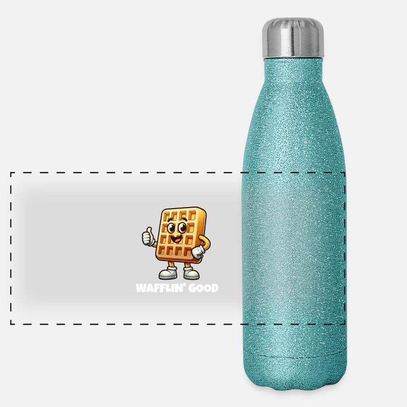 Waffelhaft gut Panorama Glitzer Isolierflasche 500 ml