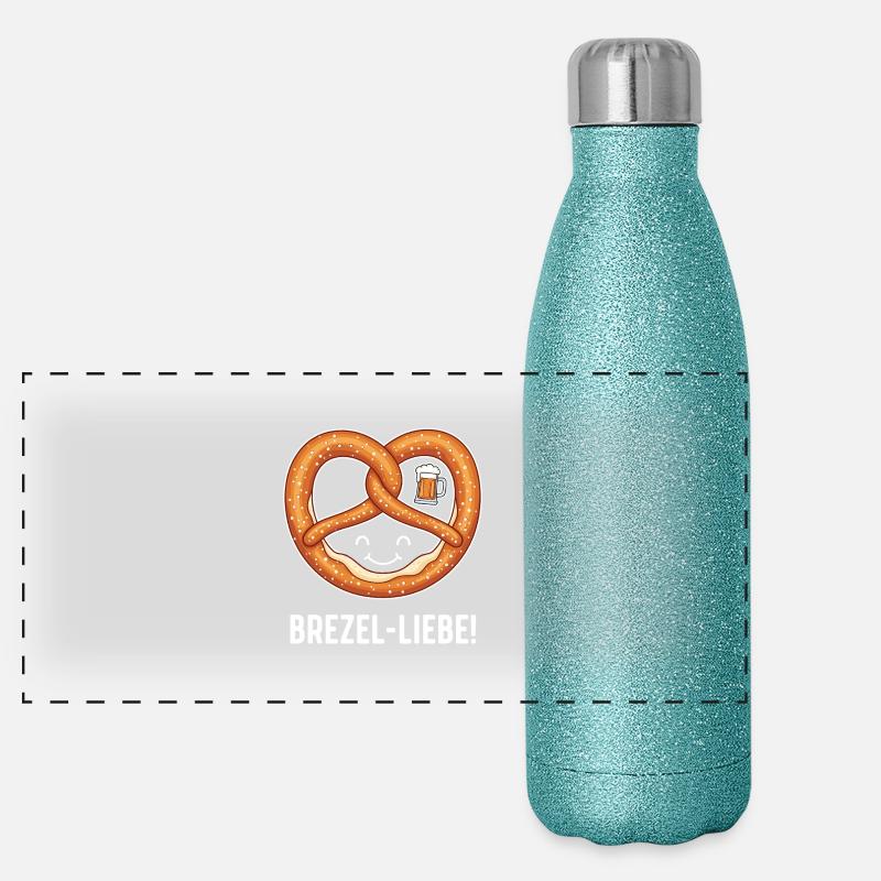 L’amour des bretzels ! Gourde isotherme panoramique pailletée 500 ml