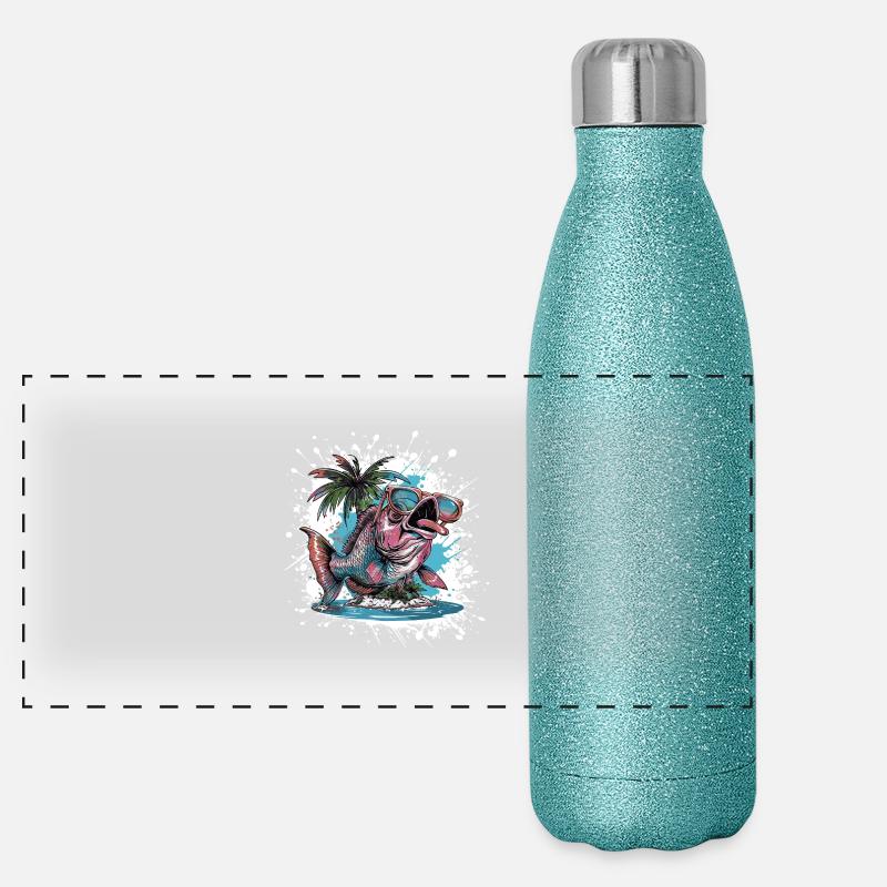 Whale Summer Vacation Panoramic Glitter Thermal Bottle 500 ml