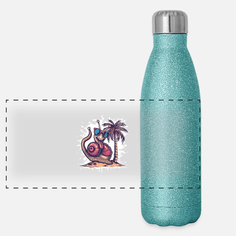 Snail Summer Holiday Panoramic Glitter Thermal Bottle 500 ml