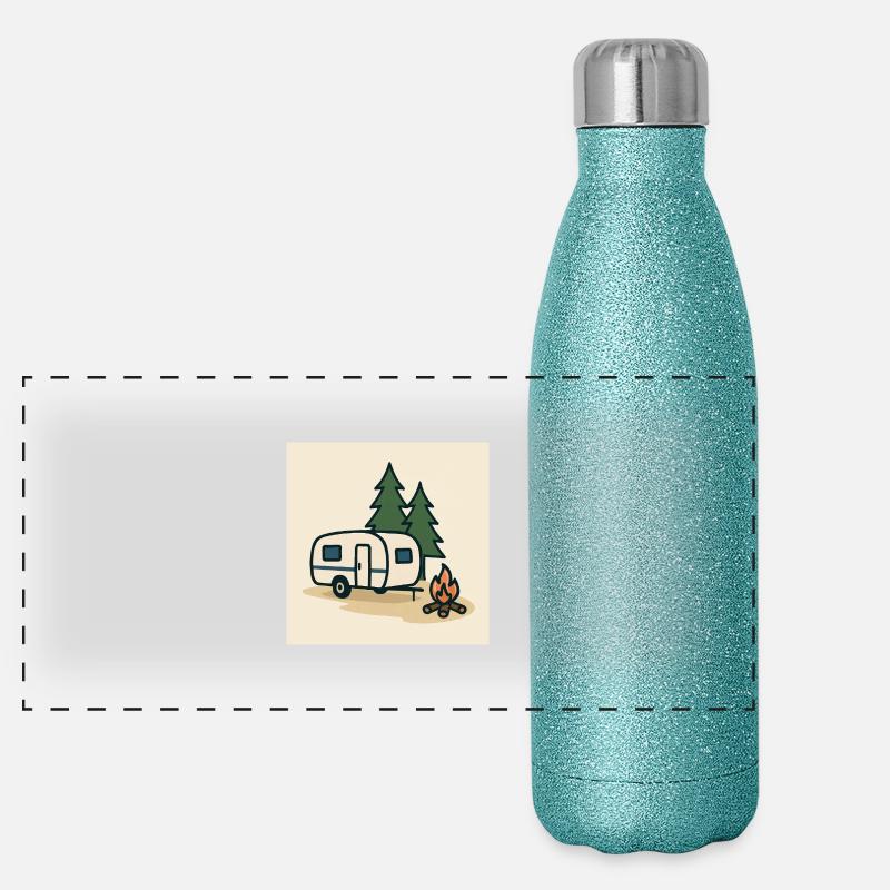 Camping caravan firs Panoramic Glitter Thermal Bottle 500 ml