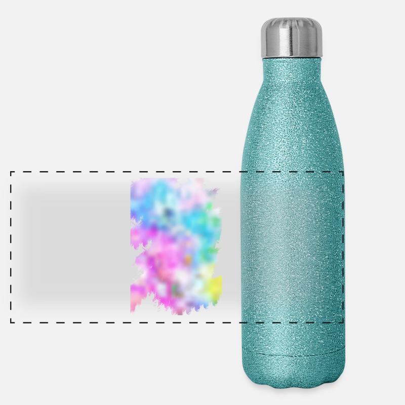 kleuren Panoramische glitter thermosfles 500 ml