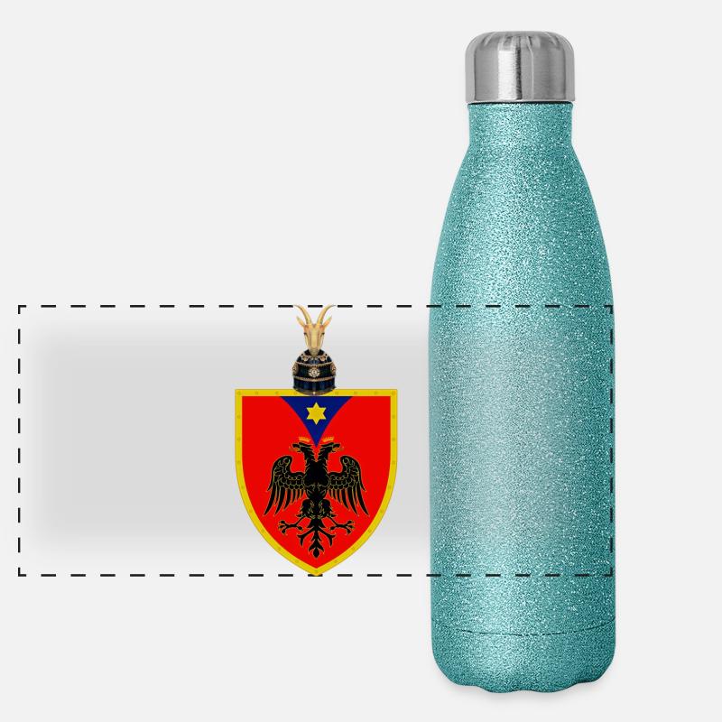 Shqip'ria - Panoramic Glitter Thermal Bottle 500 ml - blue glitter