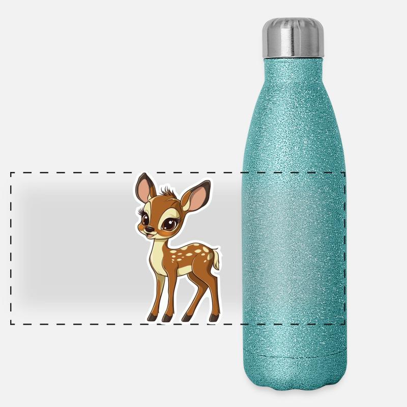 Reh Panorama Glitzer Isolierflasche 500 ml