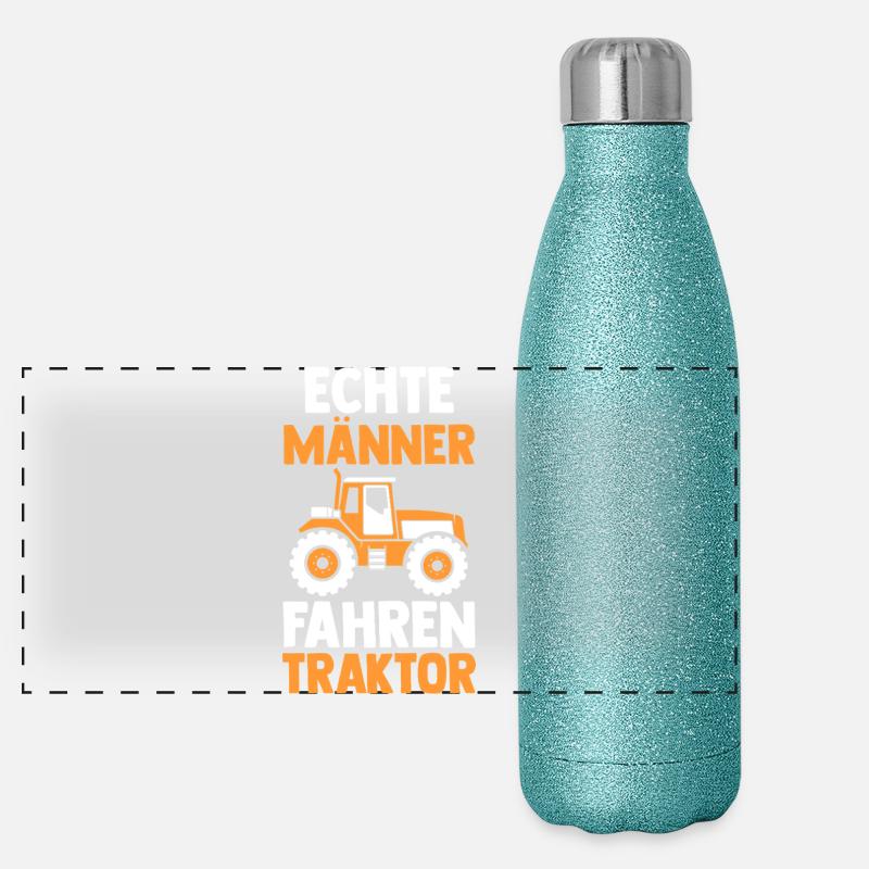 Tractor Farmer Farmer Tractor Driver Tractor Panoramic Glitter Thermal Bottle 500 ml