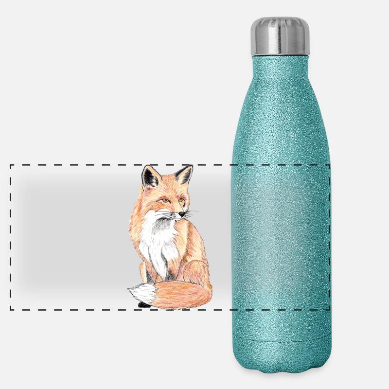 Petit renard des forêts - un compagnon doux Gourde isotherme panoramique pailletée 500 ml