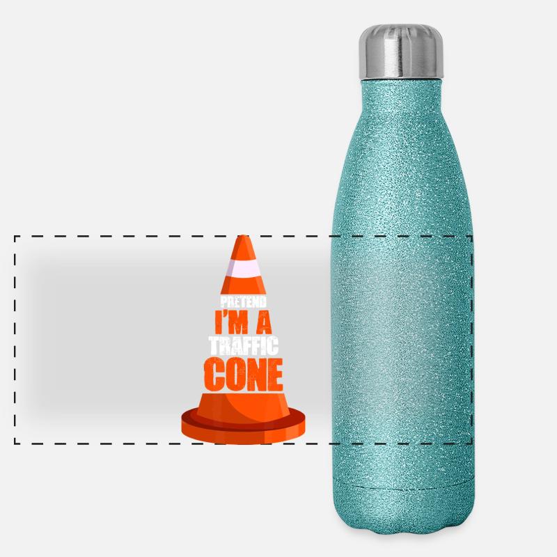 Traffic Cone Pun Illustration Panoramic Glitter Thermal Bottle 500 ml